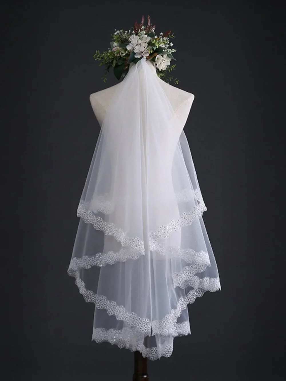 1.5m 1-Tier Waltz Length Simple Bridal Veil